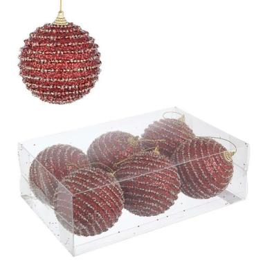 Pallina Natale cm.Ã˜8 Rossa Set pz.6 |Bizzotto