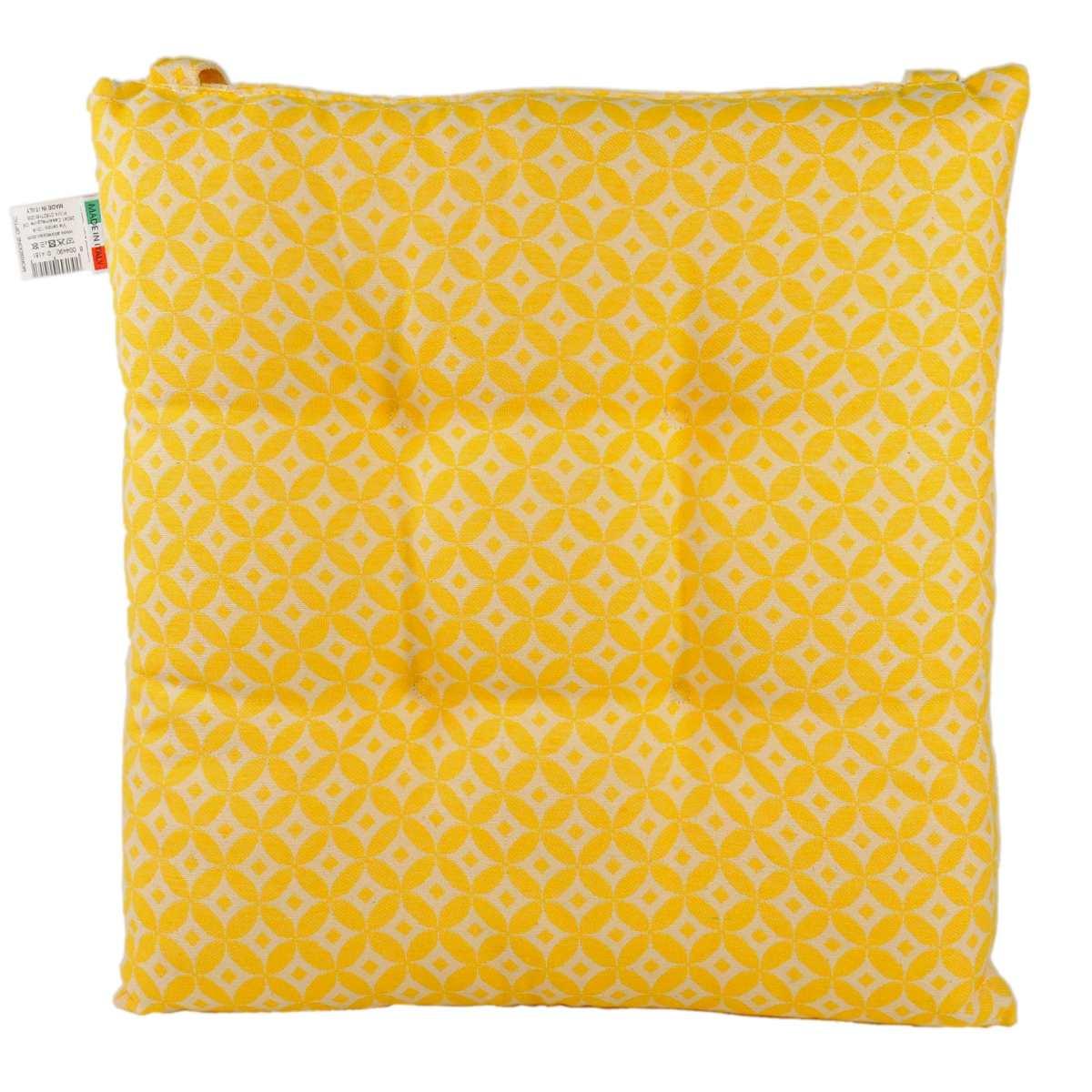 Cuscino Sedia Morbidone Optic Giallo cm.41x41x7 | Alore Casa