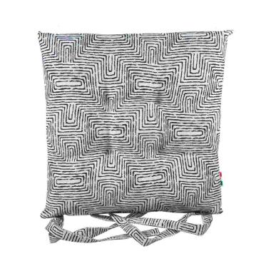 Cuscino Sedia Morbidone Inca Nero cm.40x40 | Alore Casa