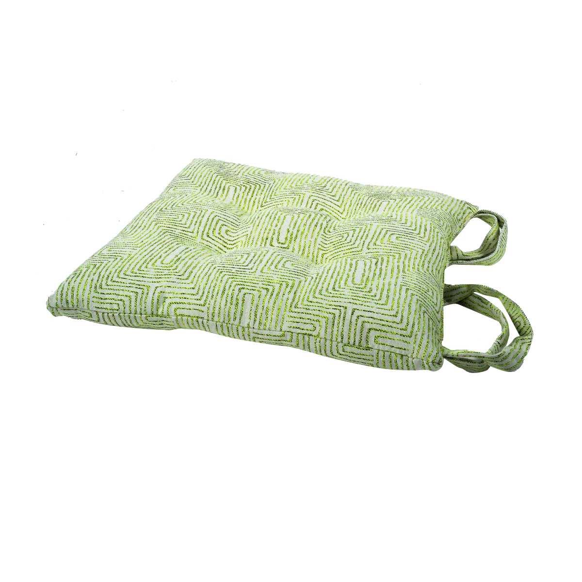Cuscino Sedia Morbidone Inca Verde cm.40x40 | Alore Casa