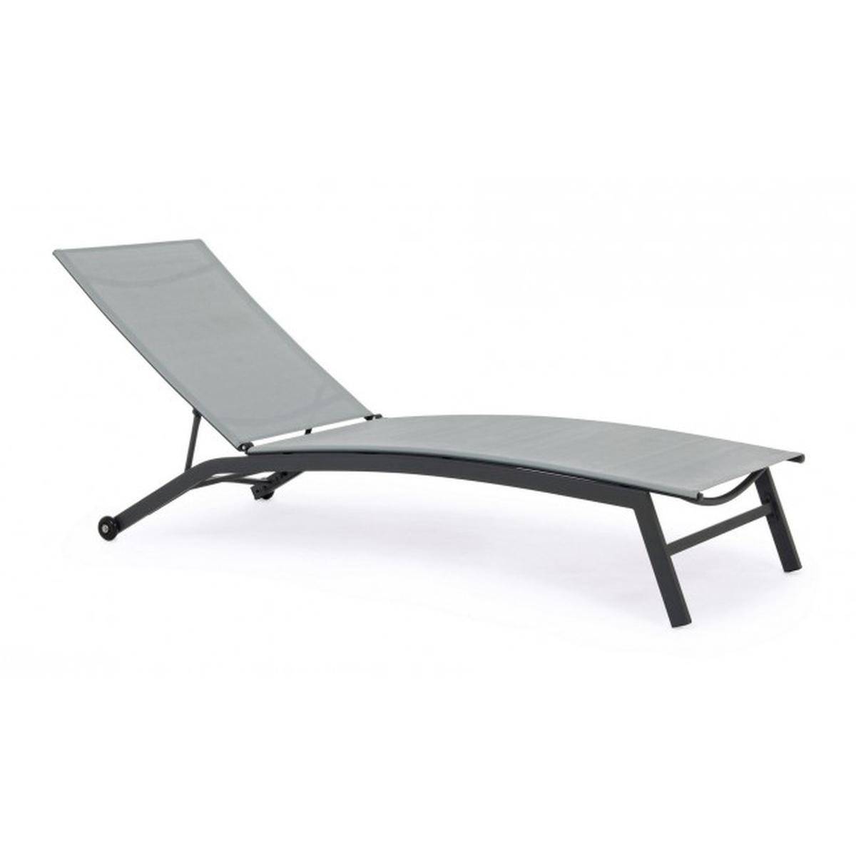 Lettino Metallo Nildas Antracite con Ruote cm.195 | Bizzotto