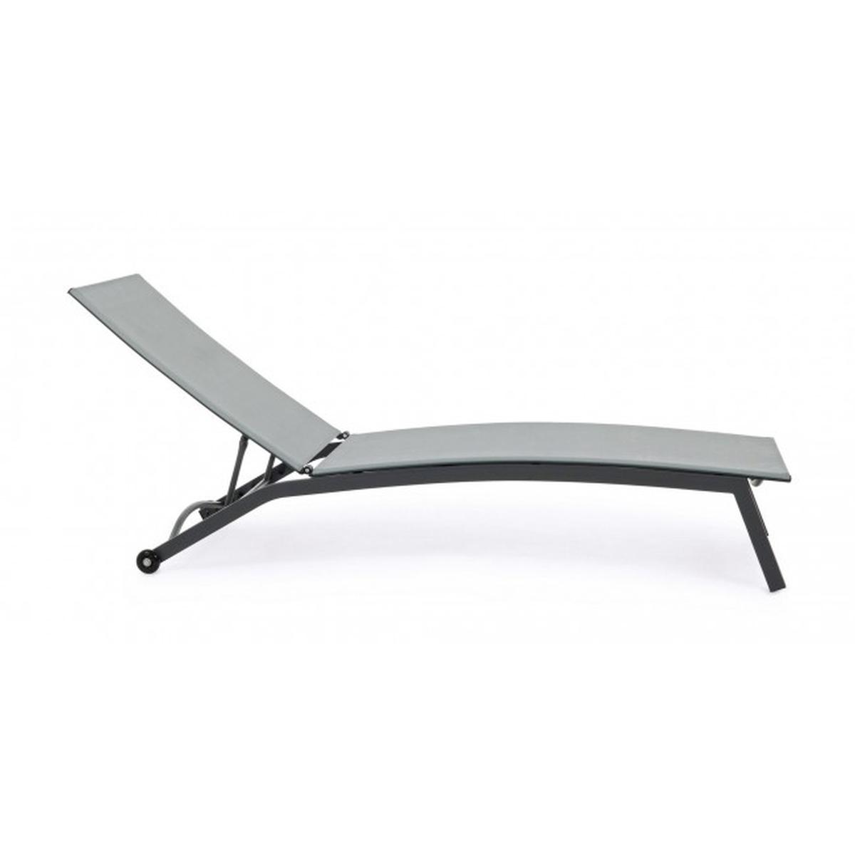 Lettino Metallo Nildas Antracite con Ruote cm.195 | Bizzotto