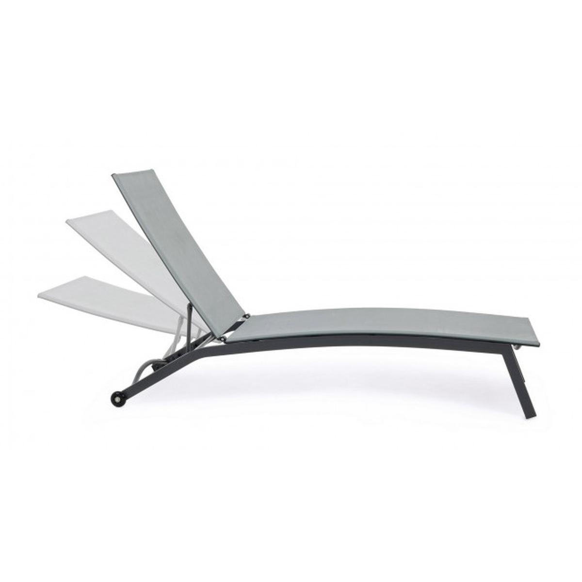 Lettino Metallo Nildas Antracite con Ruote cm.195 | Bizzotto