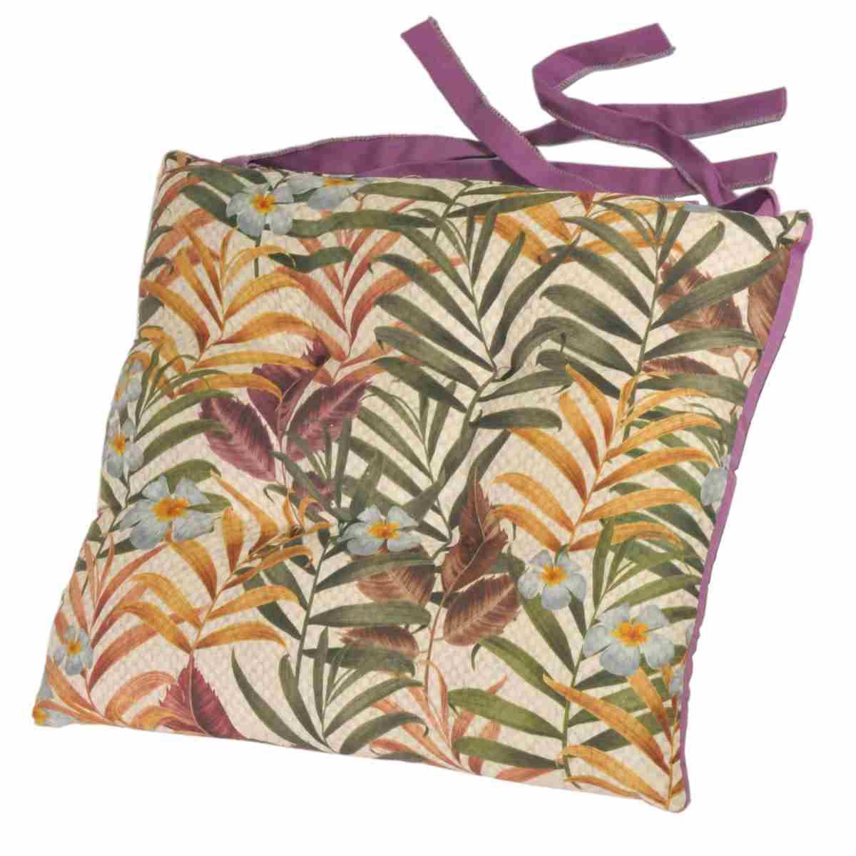 Cuscino Sedia Morbidone Cotton Palma cm.41x41x7 | Alore Casa