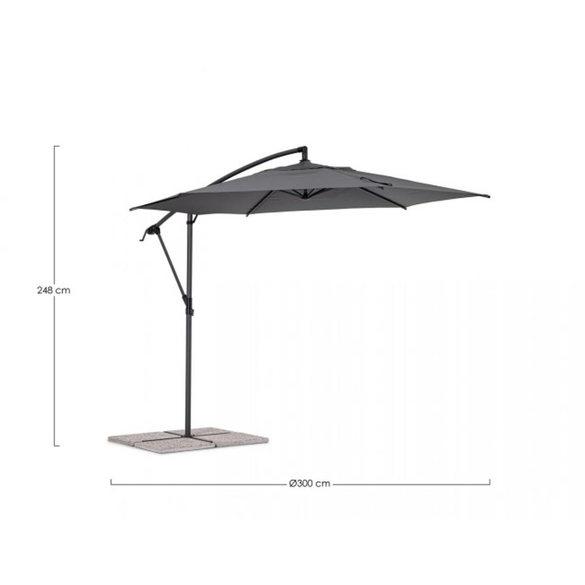 Ombrellone Alluminio Tropea 3x3x2,48 Antracite Palo Laterale | Bizzotto