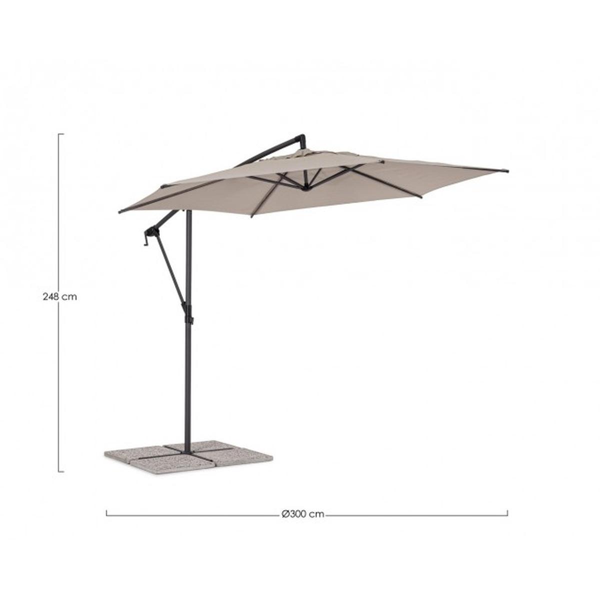 Ombrellone Alluminio Tropea 3x3x2,48 Sabbia Palo Laterale | Bizzotto