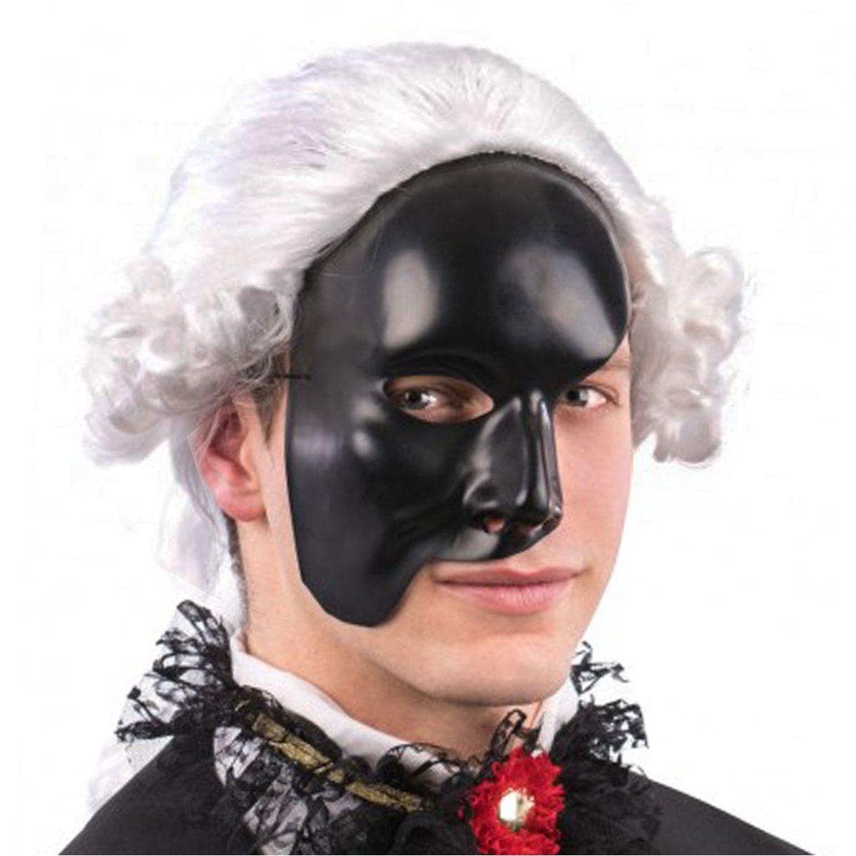 Maschera Viso PVC Nero Opaco Mezzo Viso |Carnival Toys