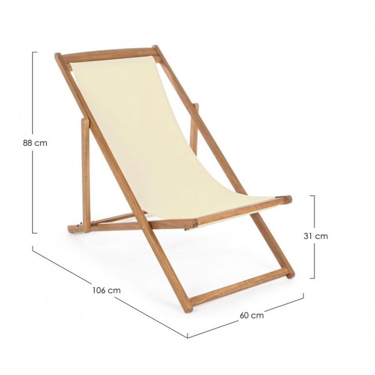 Sdraio Legno Relax Noemi Ecru' | Bizzotto