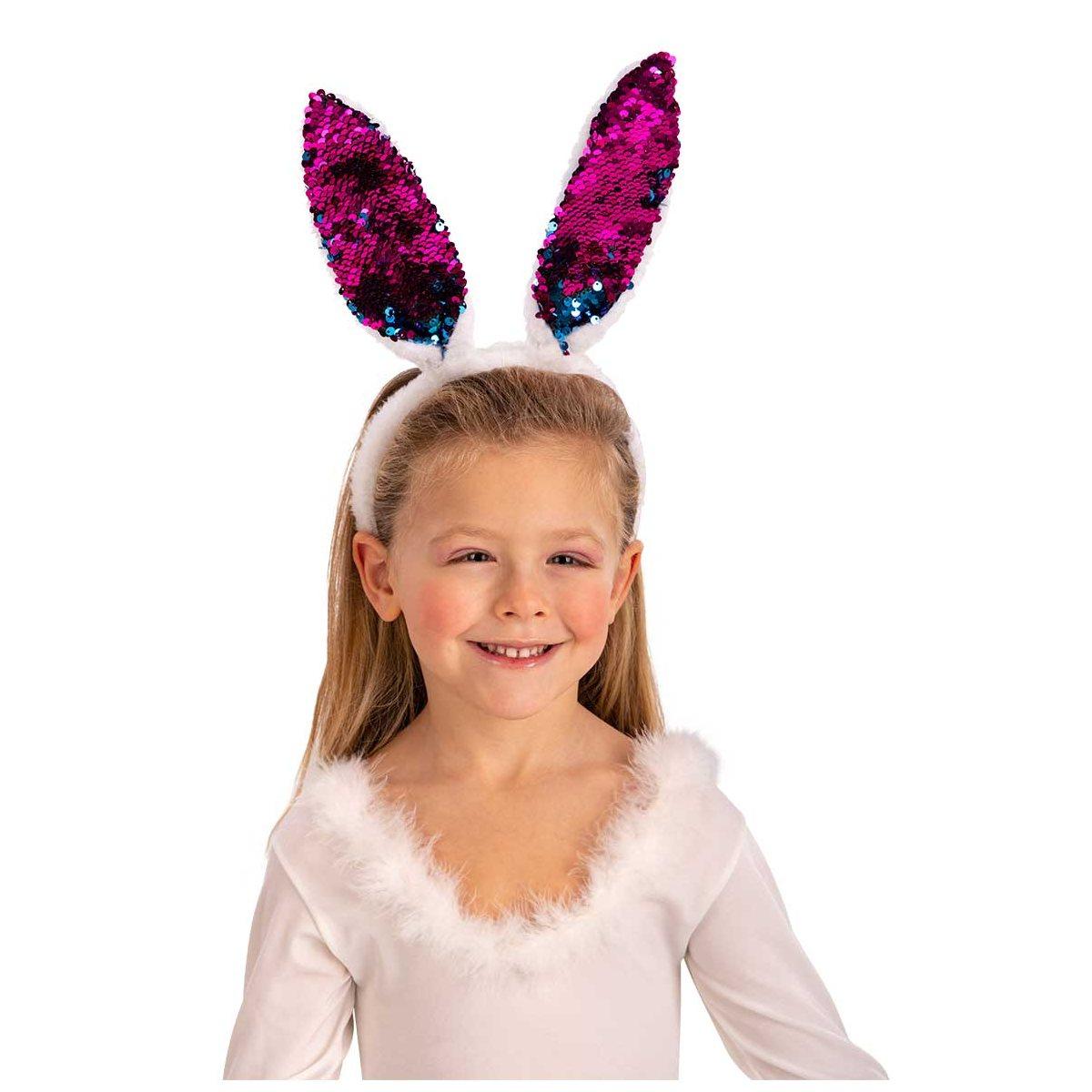 Cerchietto Coniglietta con Paillettes Rosa e Azzurre |Carnival Toys