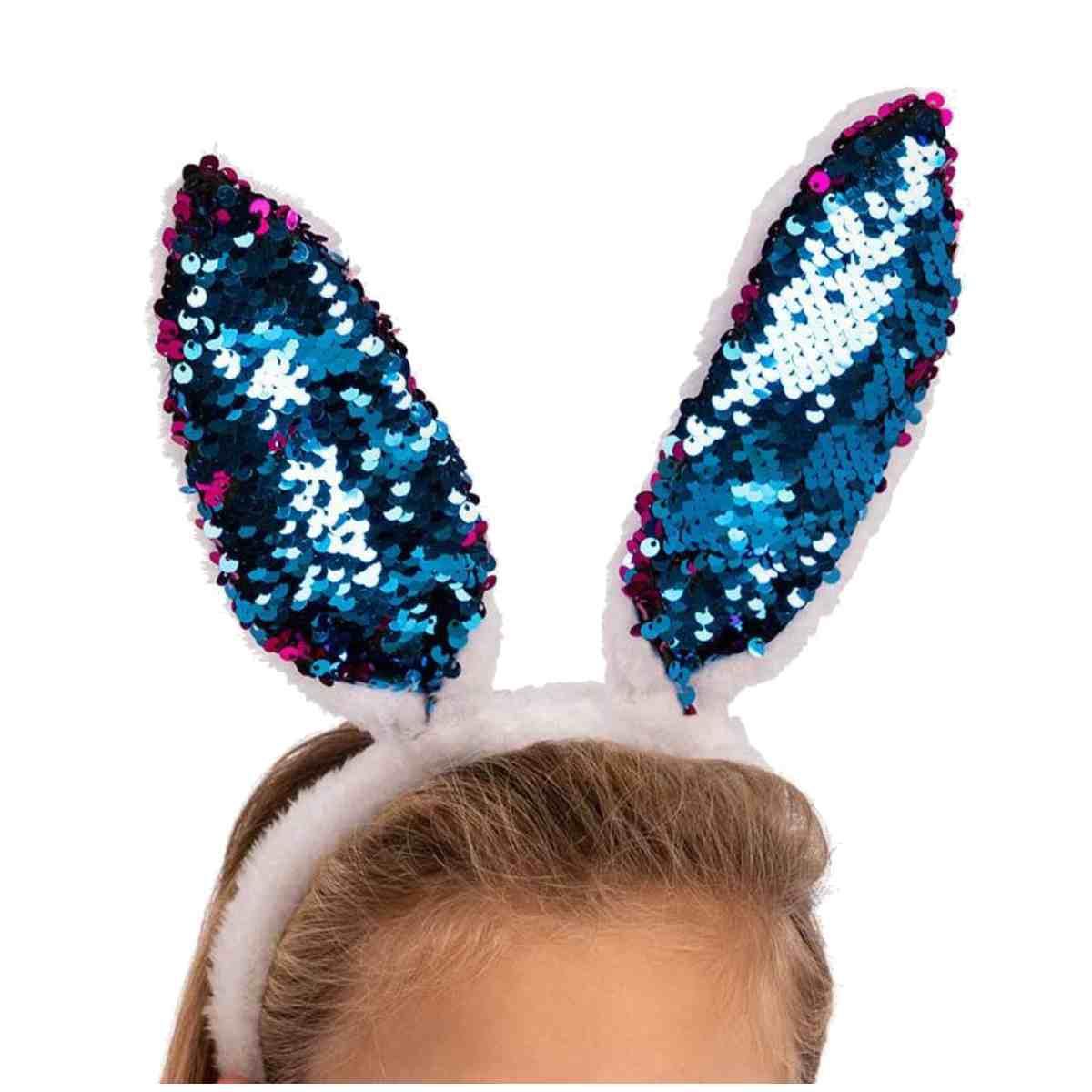 Cerchietto Coniglietta con Paillettes Rosa e Azzurre |Carnival Toys
