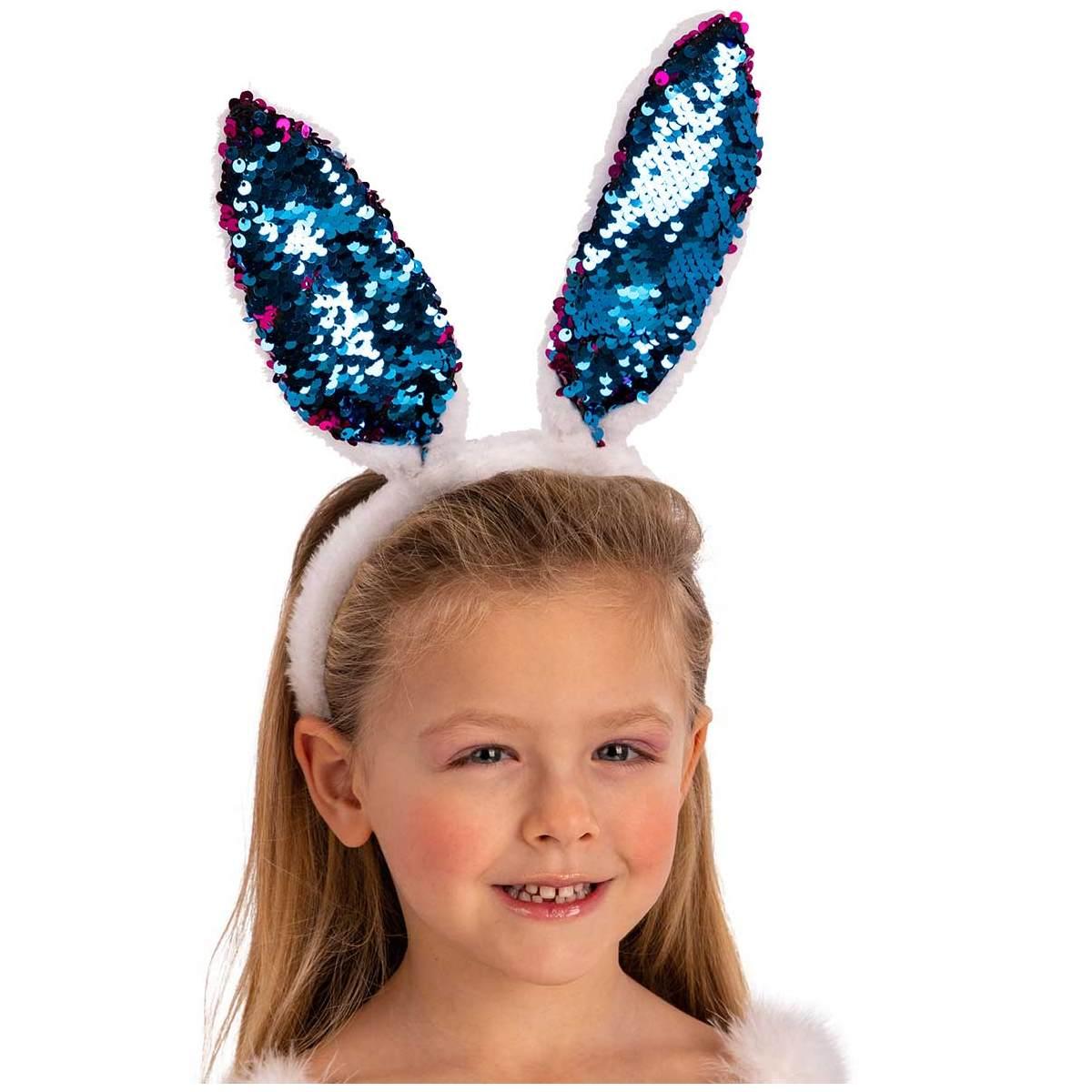 Cerchietto Coniglietta con Paillettes Rosa e Azzurre |Carnival Toys