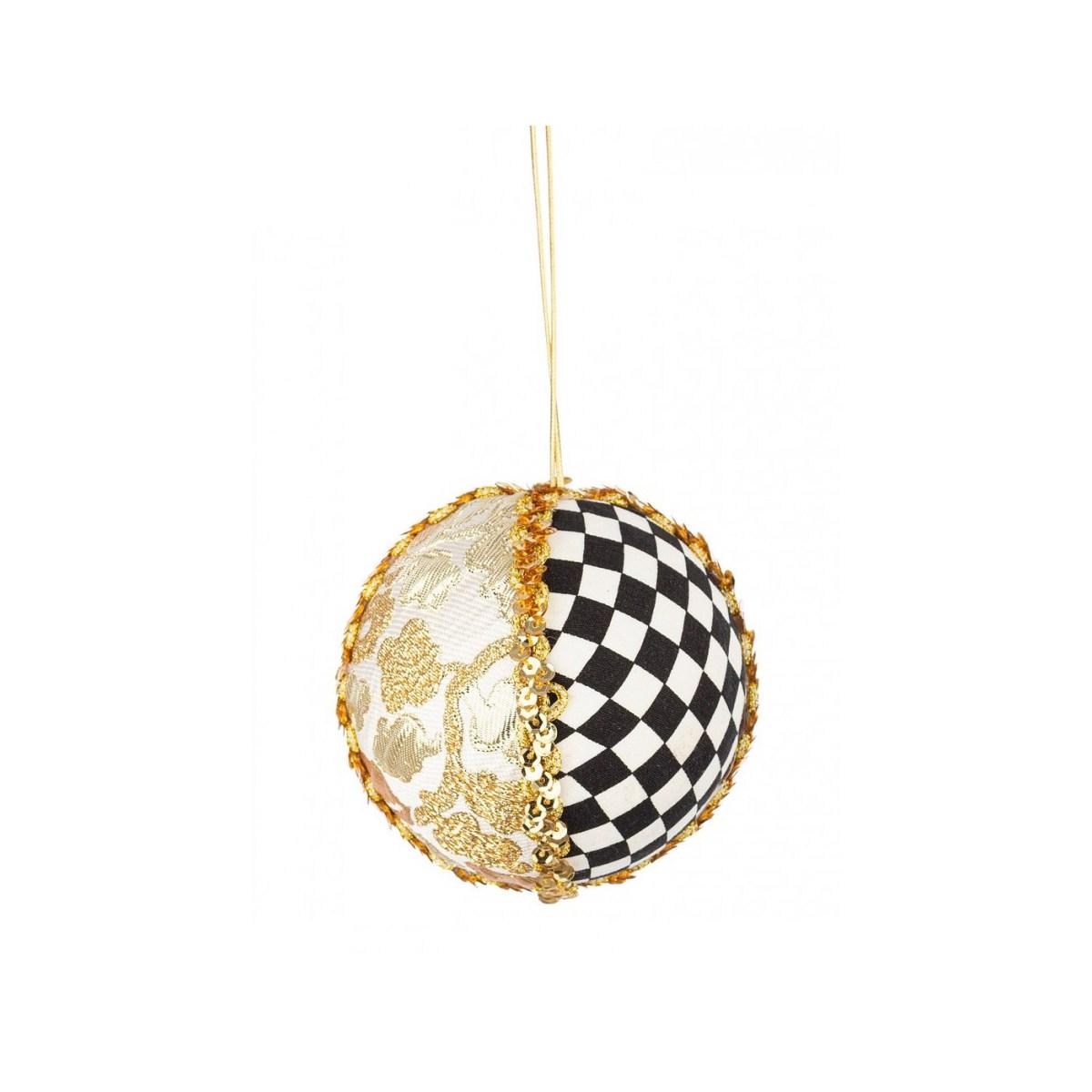 Pallina Natale cm.Ã˜10 Scacchi Oro e Nera |Bizzotto