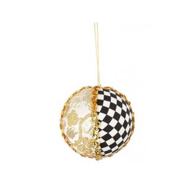 Pallina Natale cm.Ã˜10 Scacchi Oro e Nera |Bizzotto