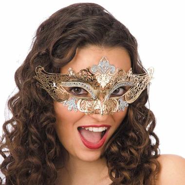 Maschera Viso Metallo Oro Argento |Carnival Toys