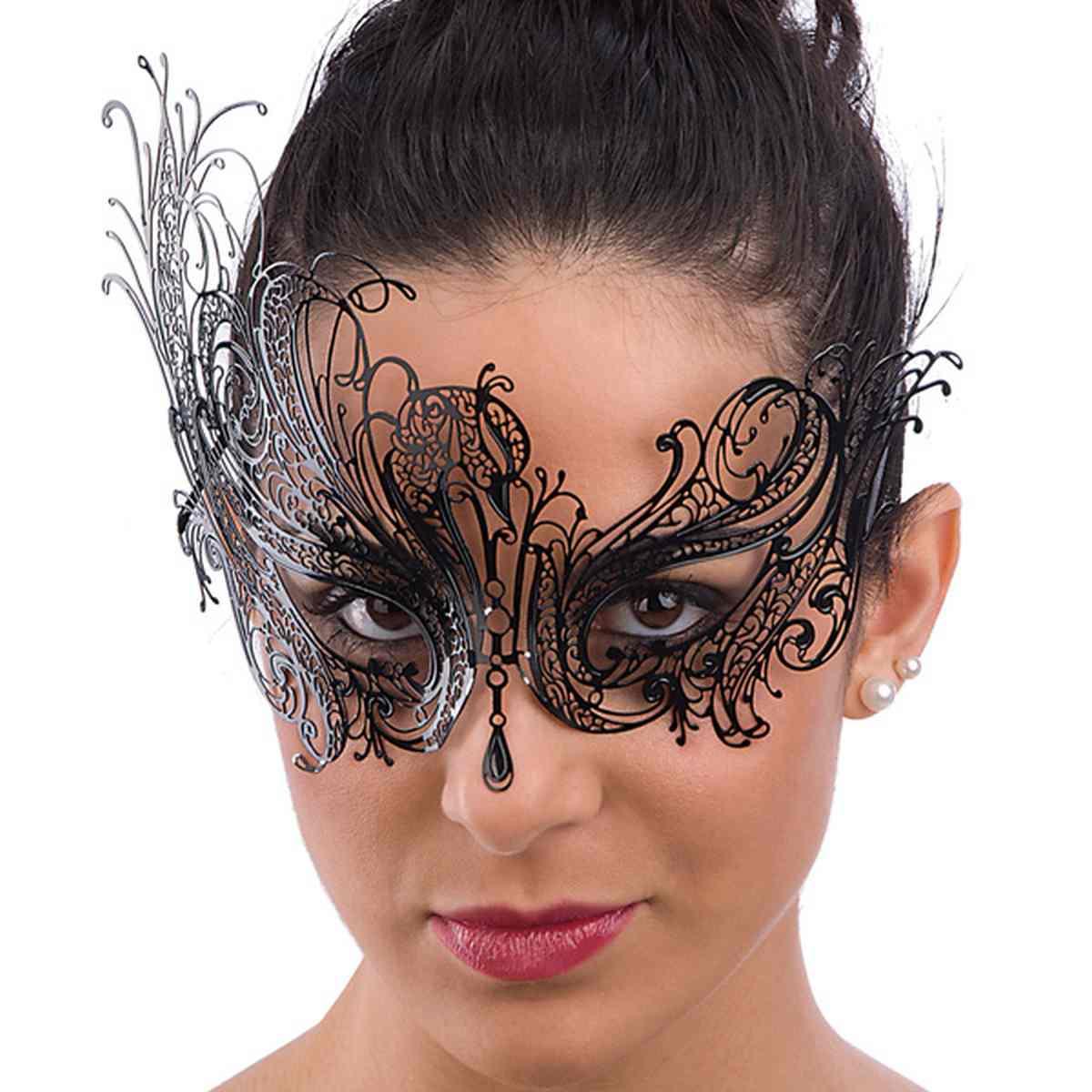 Maschera Viso Metallo Nero |Carnival Toys