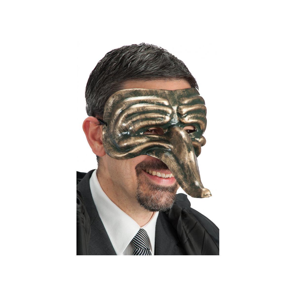 Maschera Viso PVC Bronzo con Naso Lungo |Carnival Toys