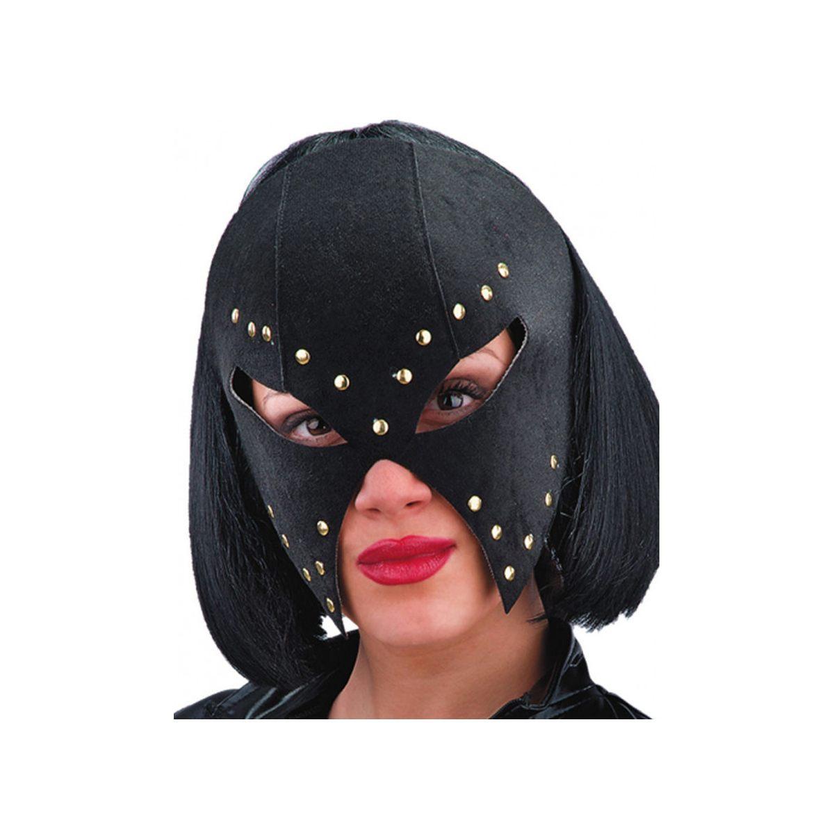 Maschera Viso Del Mistero Dainetto Nero con Borchie |Carnival Toys