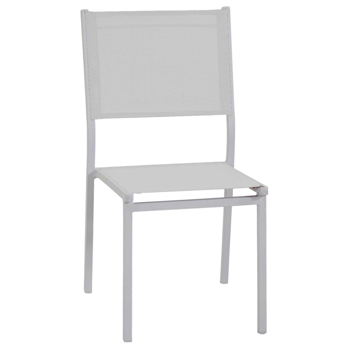 Sedia Alluminio Sullivan Bianca con Textilene Bianco cm.55x46xh41/88 | Vacchetti
