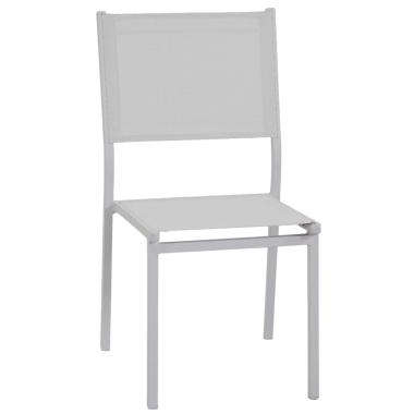 Sedia Alluminio Sullivan Bianca con Textilene Bianco cm.55x46xh41/88 | Vacchetti