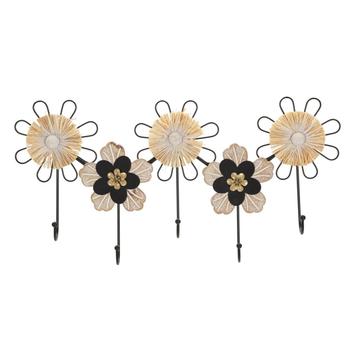 Appendi Abiti Ferro, Legno Raffia cm.61x5,5x30,5 |Mauro Ferretti