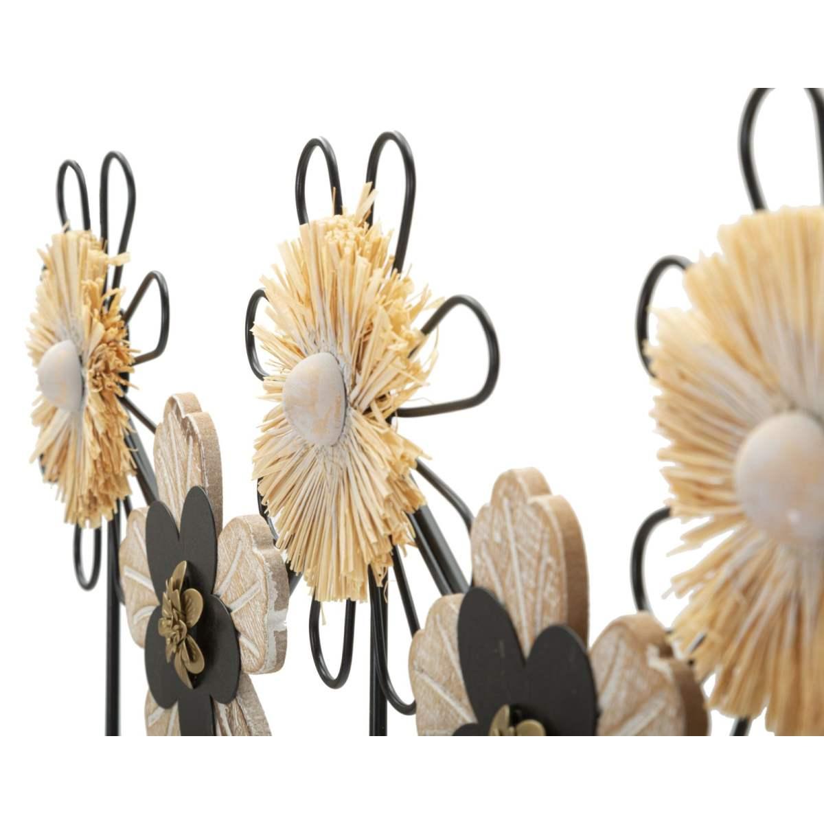 Appendi Abiti Ferro, Legno Raffia cm.61x5,5x30,5 |Mauro Ferretti