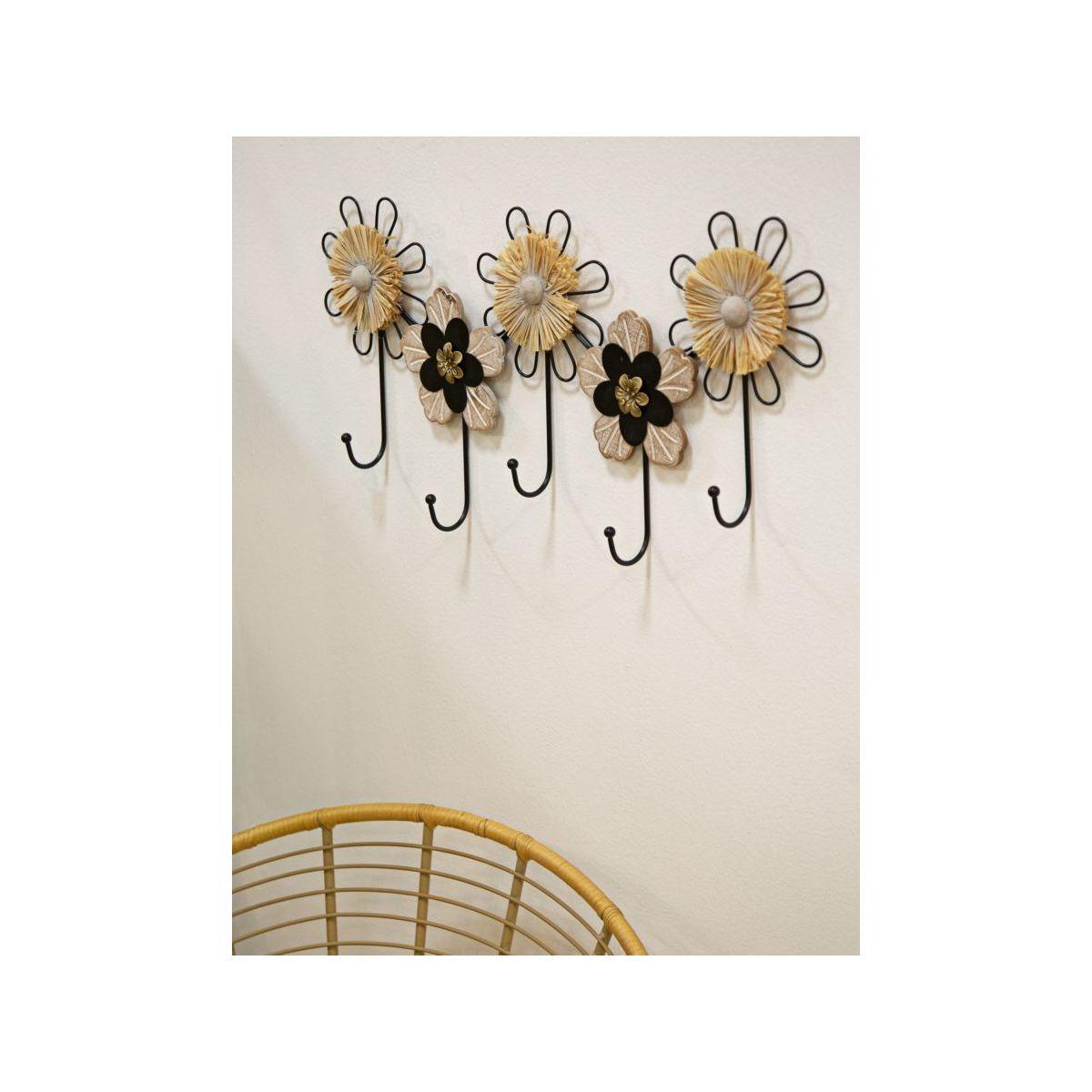 Appendi Abiti Ferro, Legno Raffia cm.61x5,5x30,5 |Mauro Ferretti