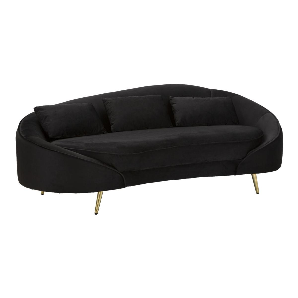 Divano 3 Posti Oslo Con Cuscini Nero cm.185x84x68
