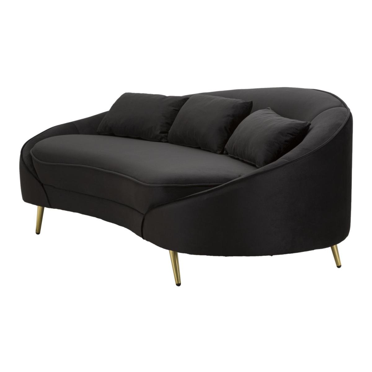 Divano 3 Posti Oslo Con Cuscini Nero cm.185x84x68