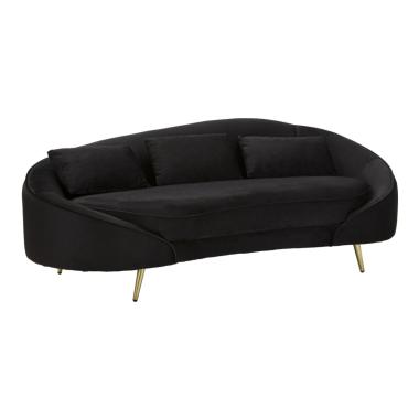 Divano 3 Posti Oslo Con Cuscini Nero cm.185x84x68
