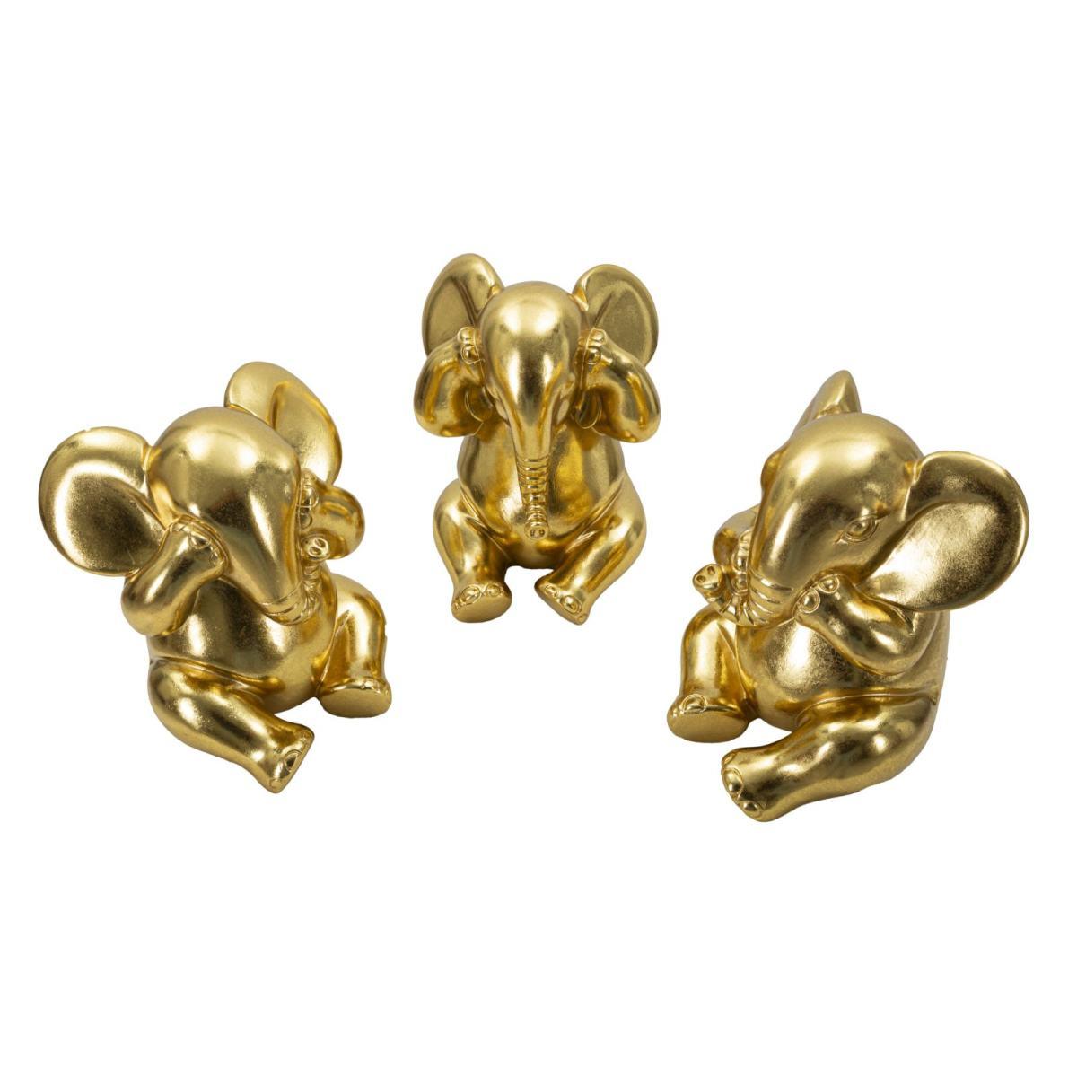 Elefante Non Vedo Non Sento Non Parlo Set 3 Pz cm.Ø15,5x20,5 |Mauro Ferretti