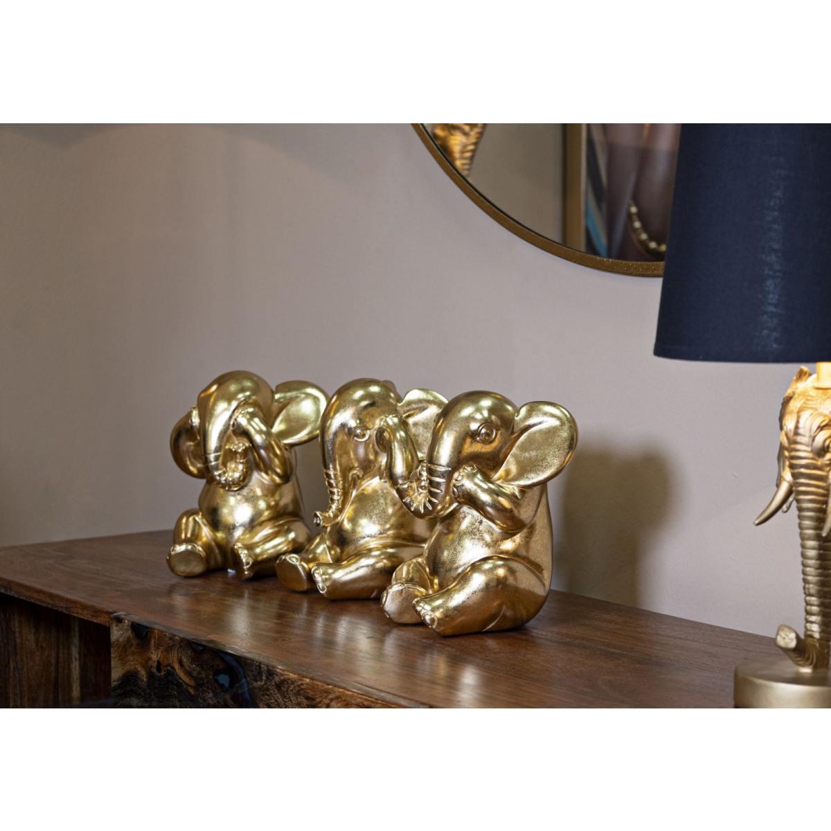 Elefante Non Vedo Non Sento Non Parlo Set 3 Pz cm.Ø15,5x20,5 |Mauro Ferretti