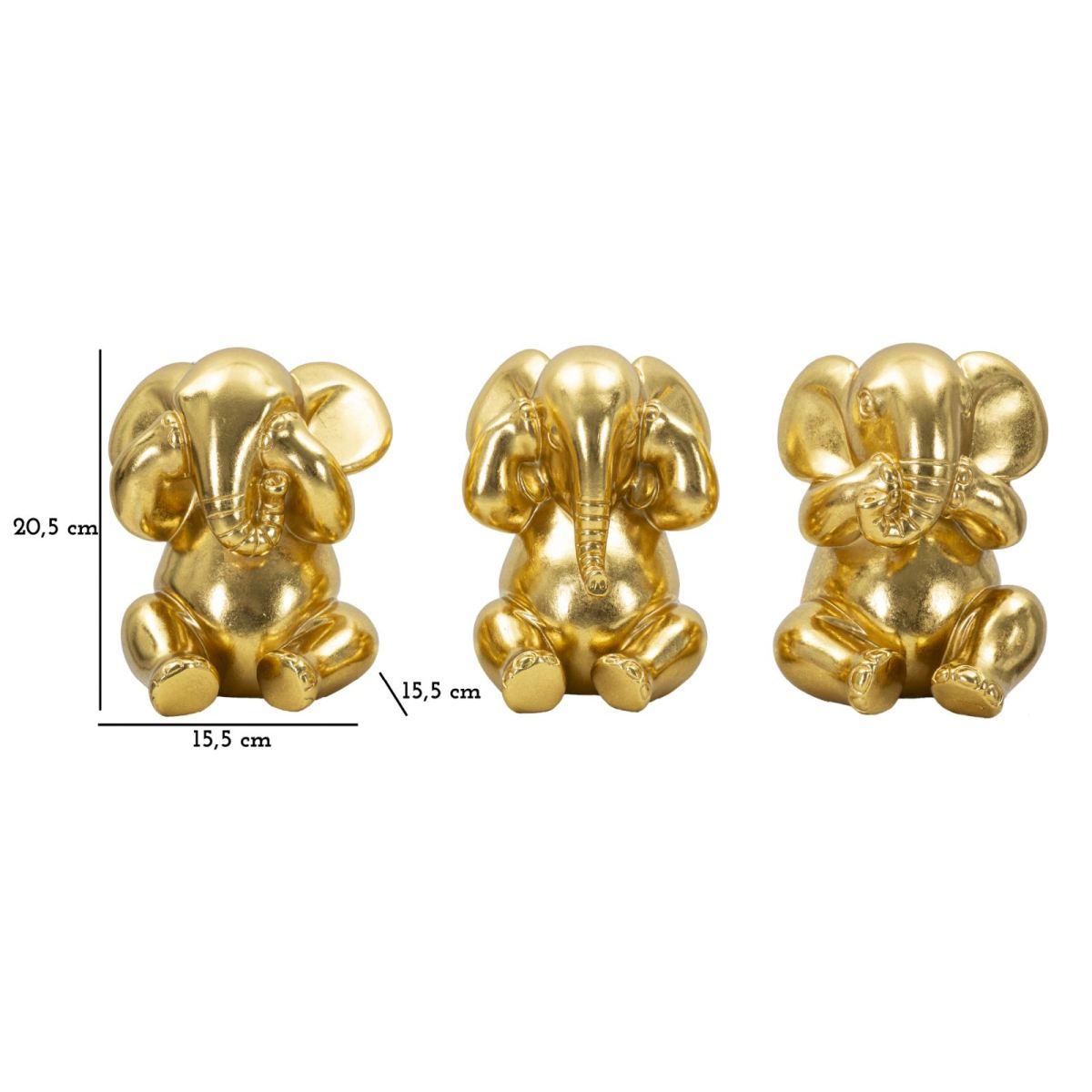 Elefante Non Vedo Non Sento Non Parlo Set 3 Pz cm.Ø15,5x20,5 |Mauro Ferretti