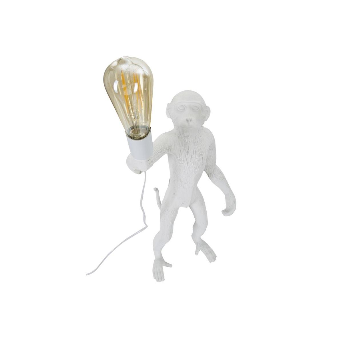 Lampada Tavolo Monkey Bianco cm.26x34x55 |Mauro Ferretti