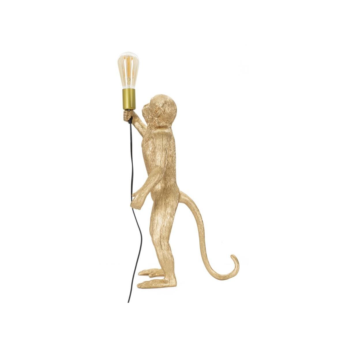 Lampada Tavolo Monkey Oro cm.26x34x55 |Mauro Ferretti