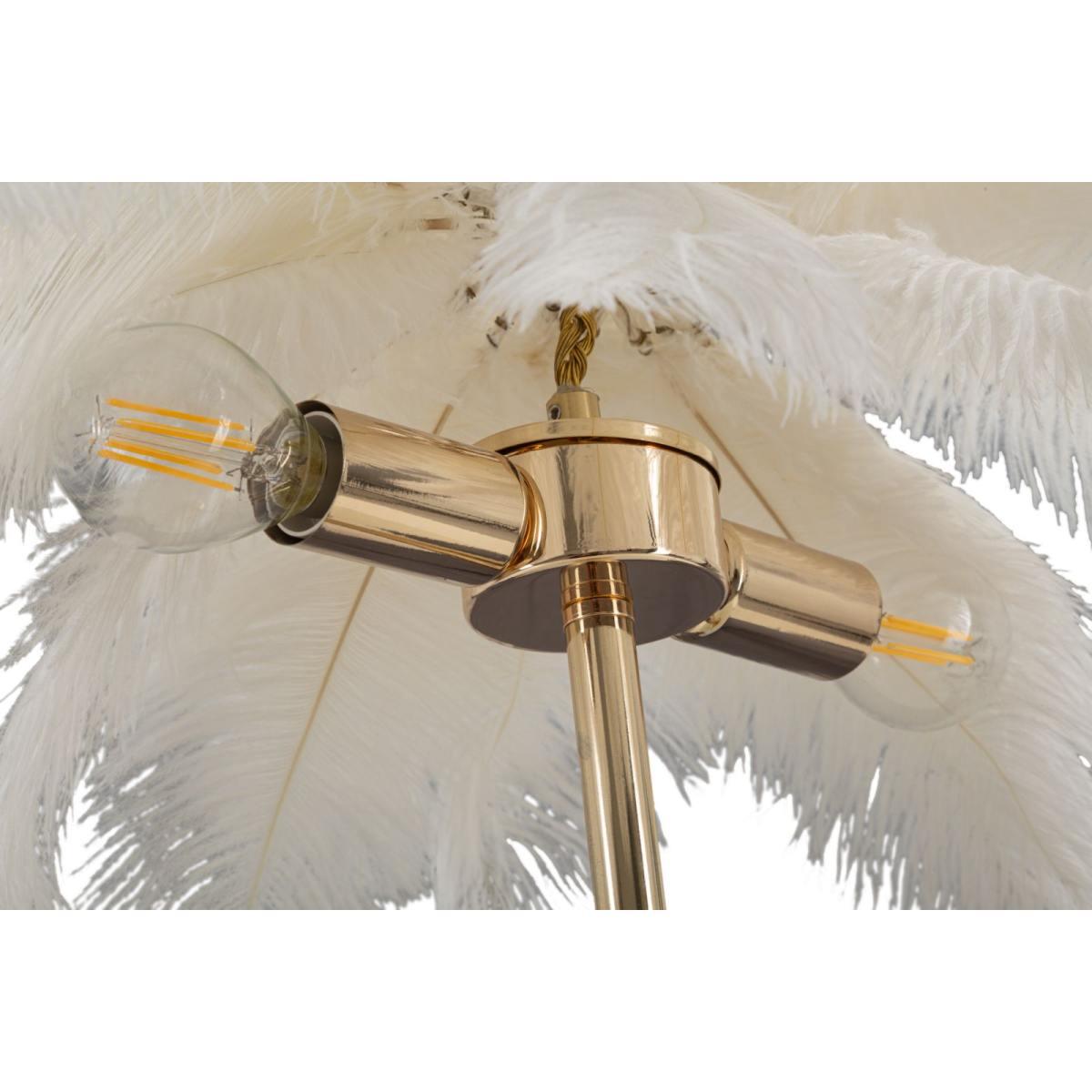 Lampada Da Tavolo Palm Bianca cm.Ø40x55 |Mauro Ferretti