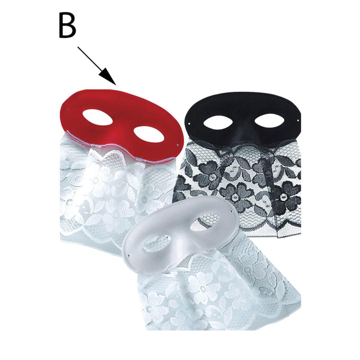Maschera Viso PVC Domino Tessuto con Bautta 3 Modelli |Carnival Toys