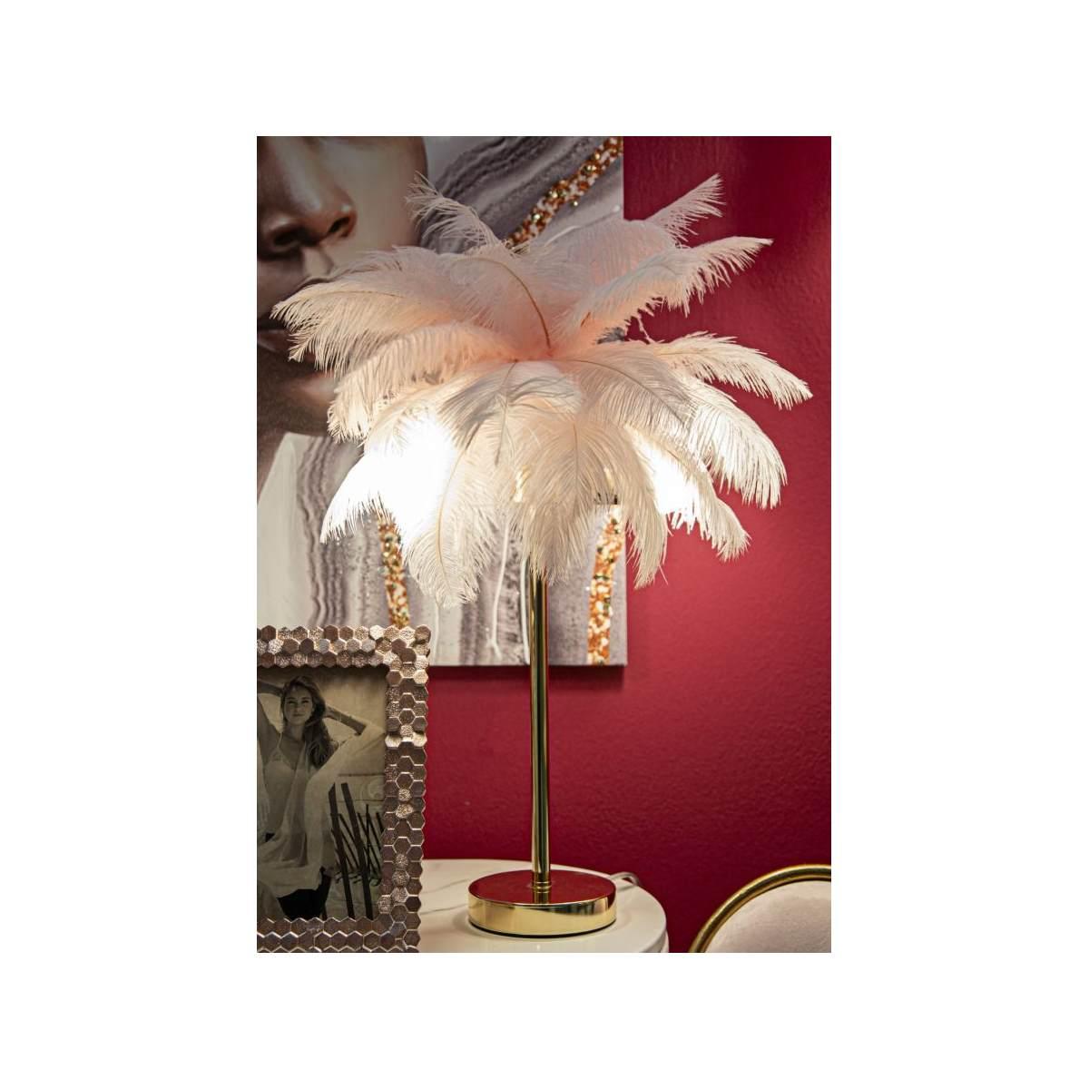 Lampada Tavolo Palm Rosa cm.Ø40x55 |Mauro Ferretti