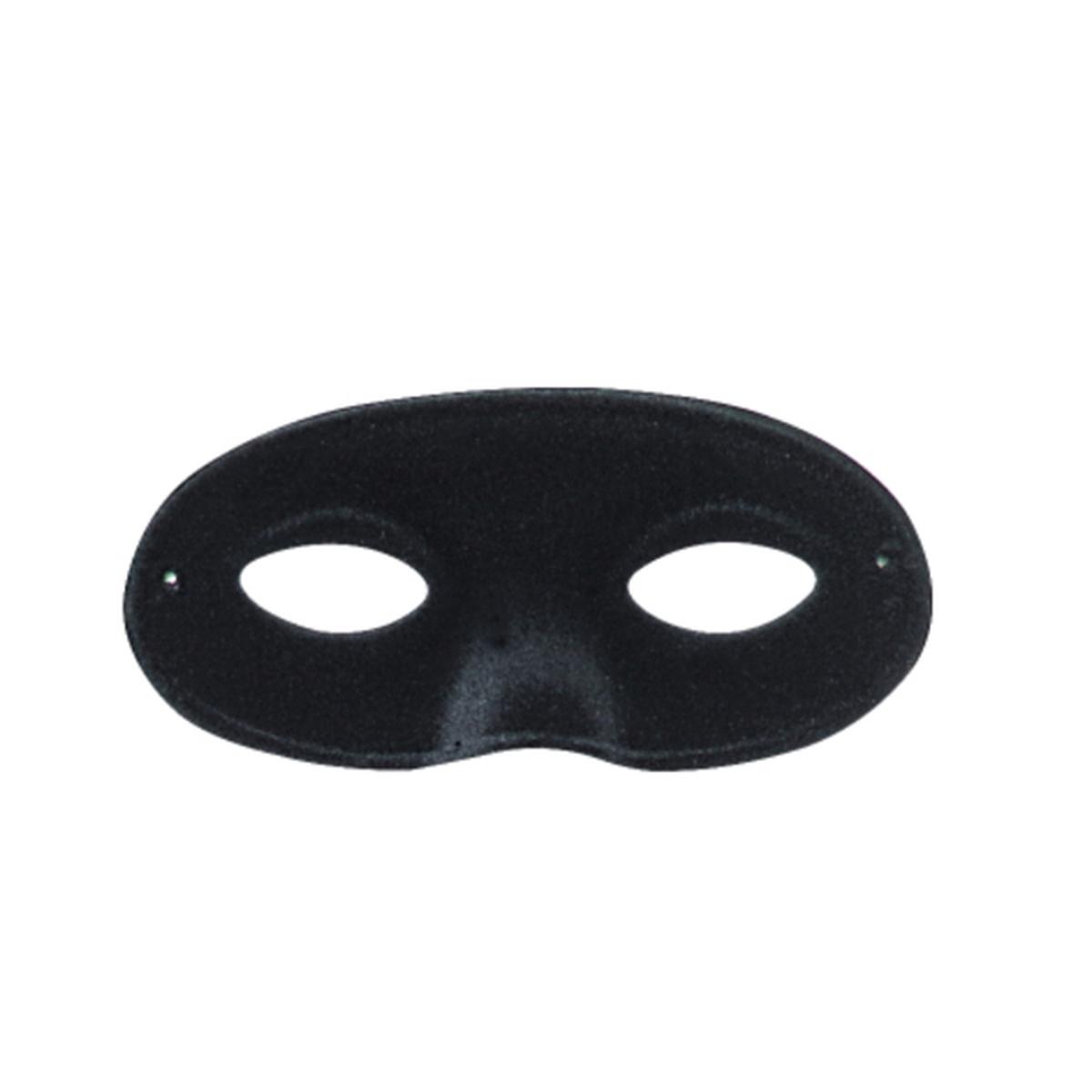 Maschera Viso Domino Tessuto Scamosciato Nero |Carnival Toys