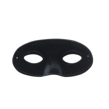 Maschera Viso Domino Tessuto Scamosciato Nero |Carnival Toys