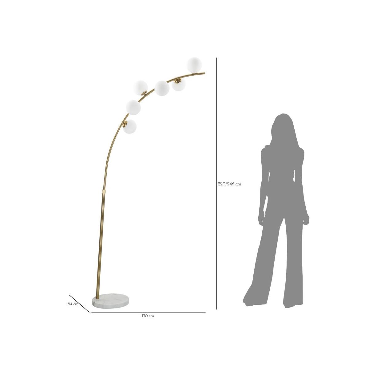 Lampada Da Terra Glamy Arc 6 Luci cm.130x45x220 |Mauro Ferretti