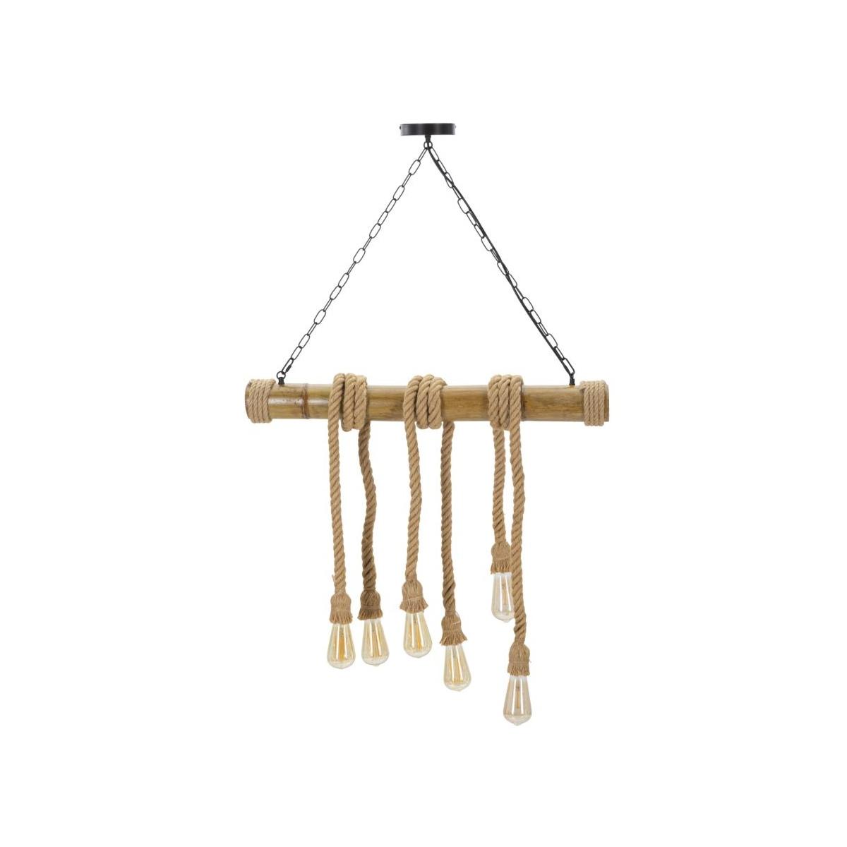 Lampadario Bamboo/Rope cm.80x15x120 |Mauro Ferretti