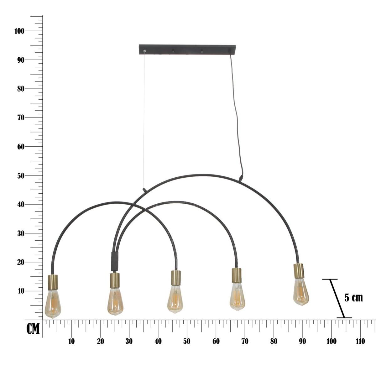 Lampadario Darky M cm.104x5x50 |Mauro Ferretti