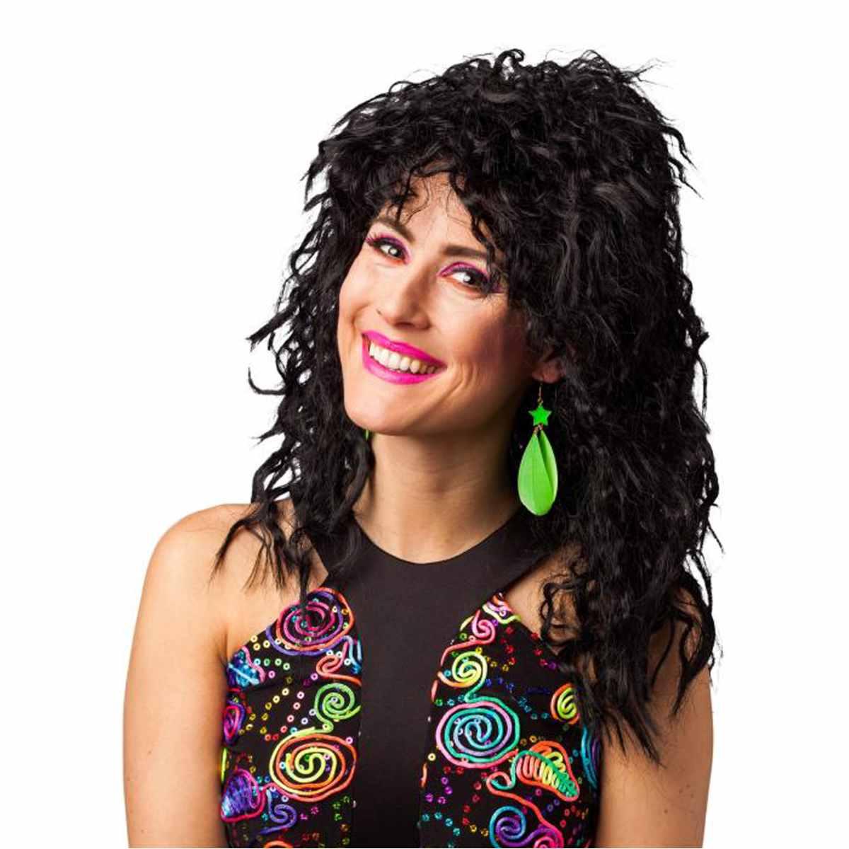 Orecchini con Piuma Verde Fluo e Stellina |Orlob