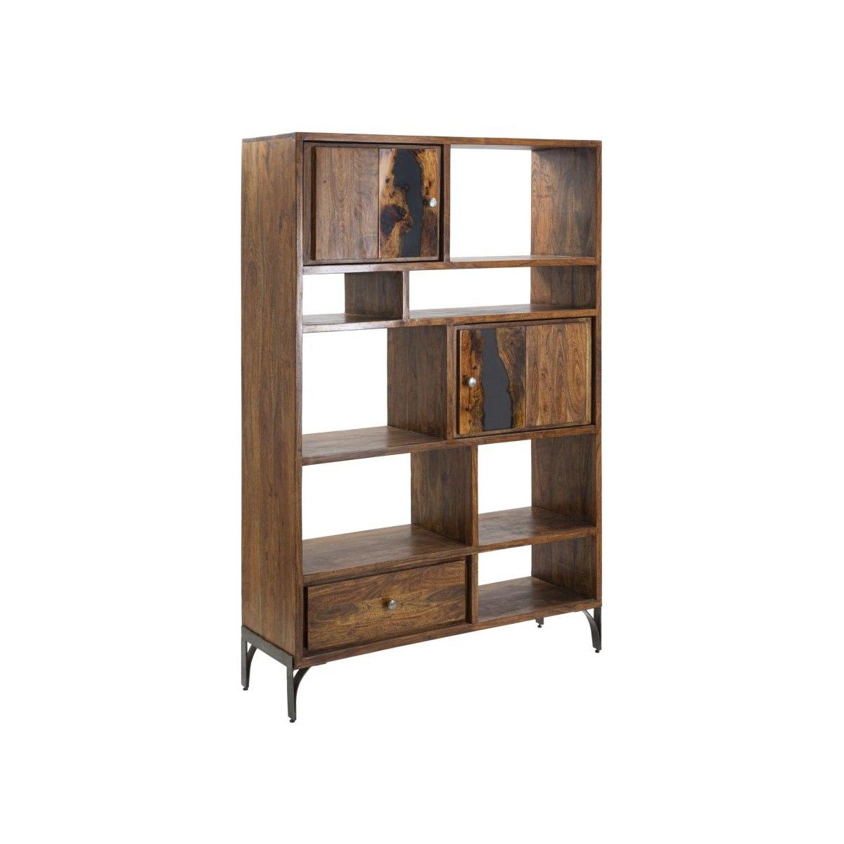 Libreria Mustang cm.118x40x178 Legno Di Acacia Nilotica