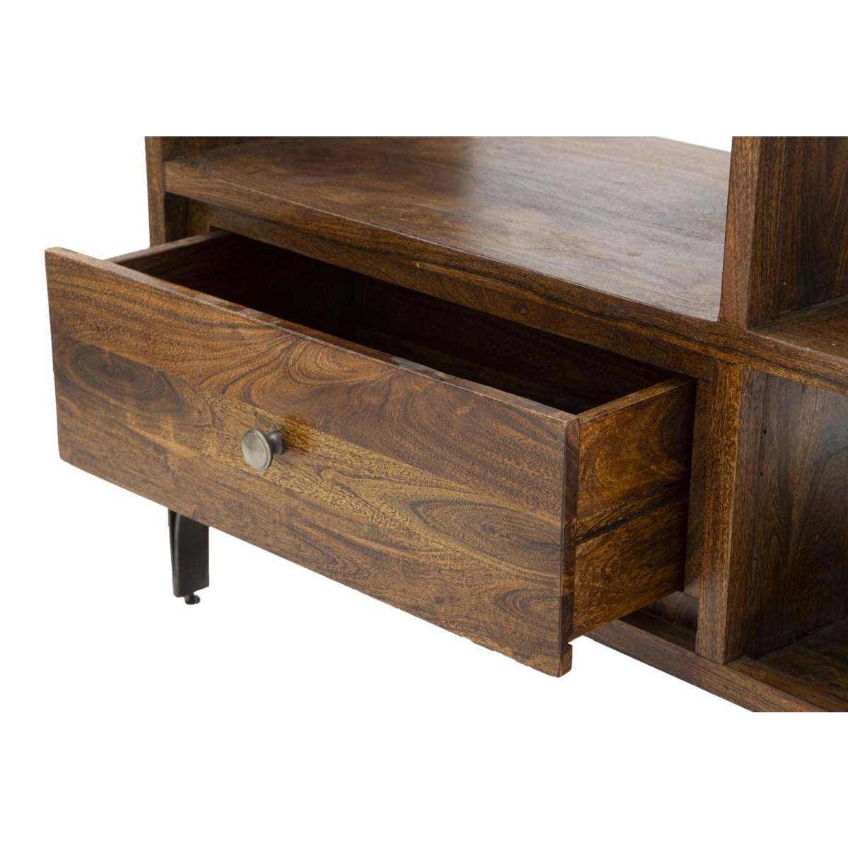 Libreria Mustang cm.118x40x178 Legno Di Acacia Nilotica