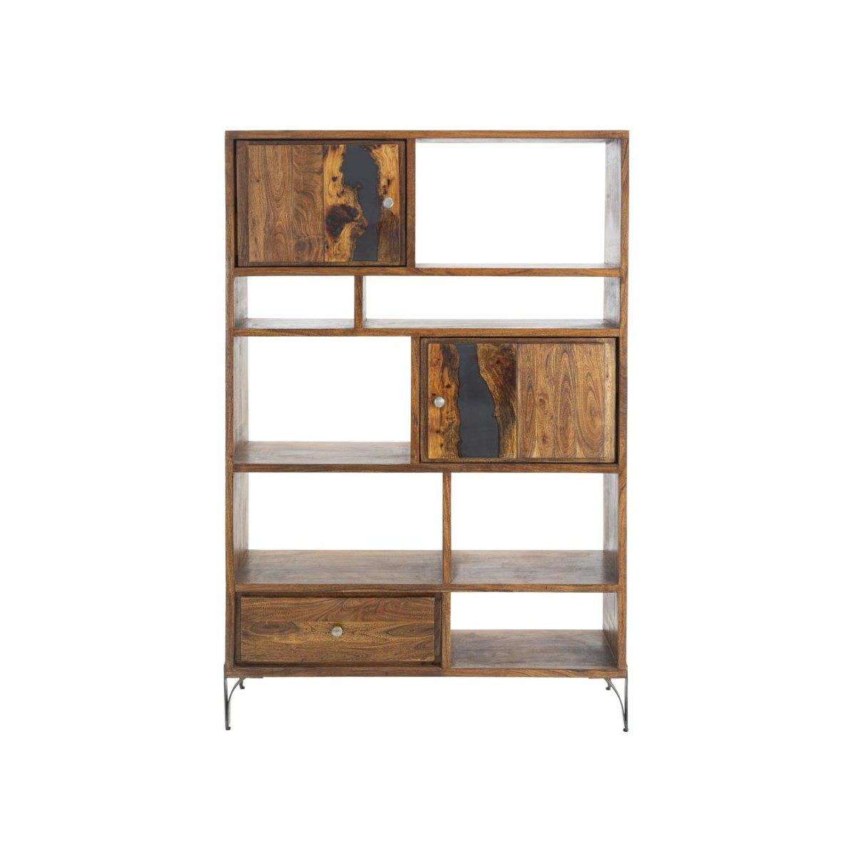 Libreria Mustang cm.118x40x178 Legno Di Acacia Nilotica