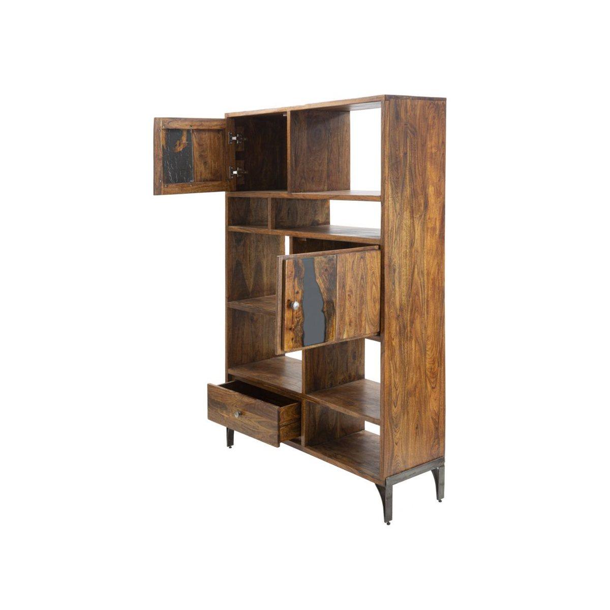 Libreria Mustang cm.118x40x178 Legno Di Acacia Nilotica