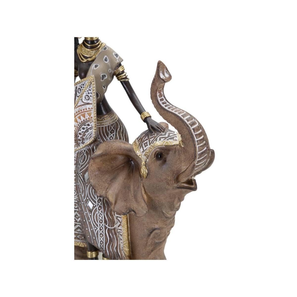 Masai Tribal Con Elefante cm.22,5x12x32,5 |Mauro Ferretti