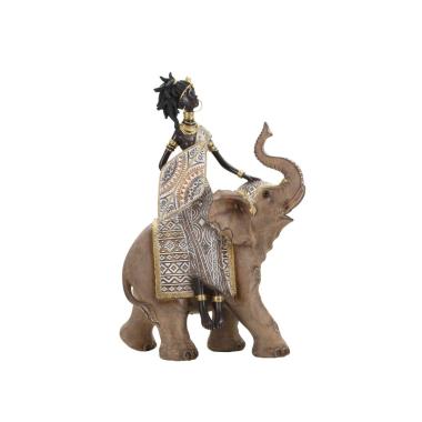 Masai Tribal Con Elefante cm.22,5x12x32,5 |Mauro Ferretti