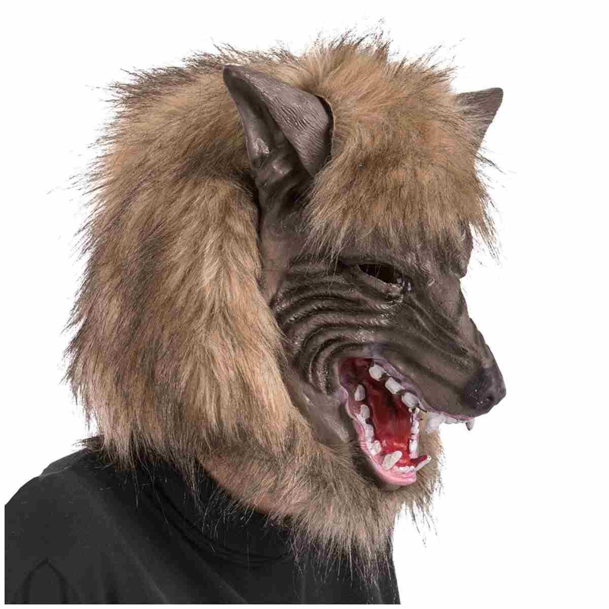 Maschera Viso Lattice Lupo con Capelli |Carnival Toys